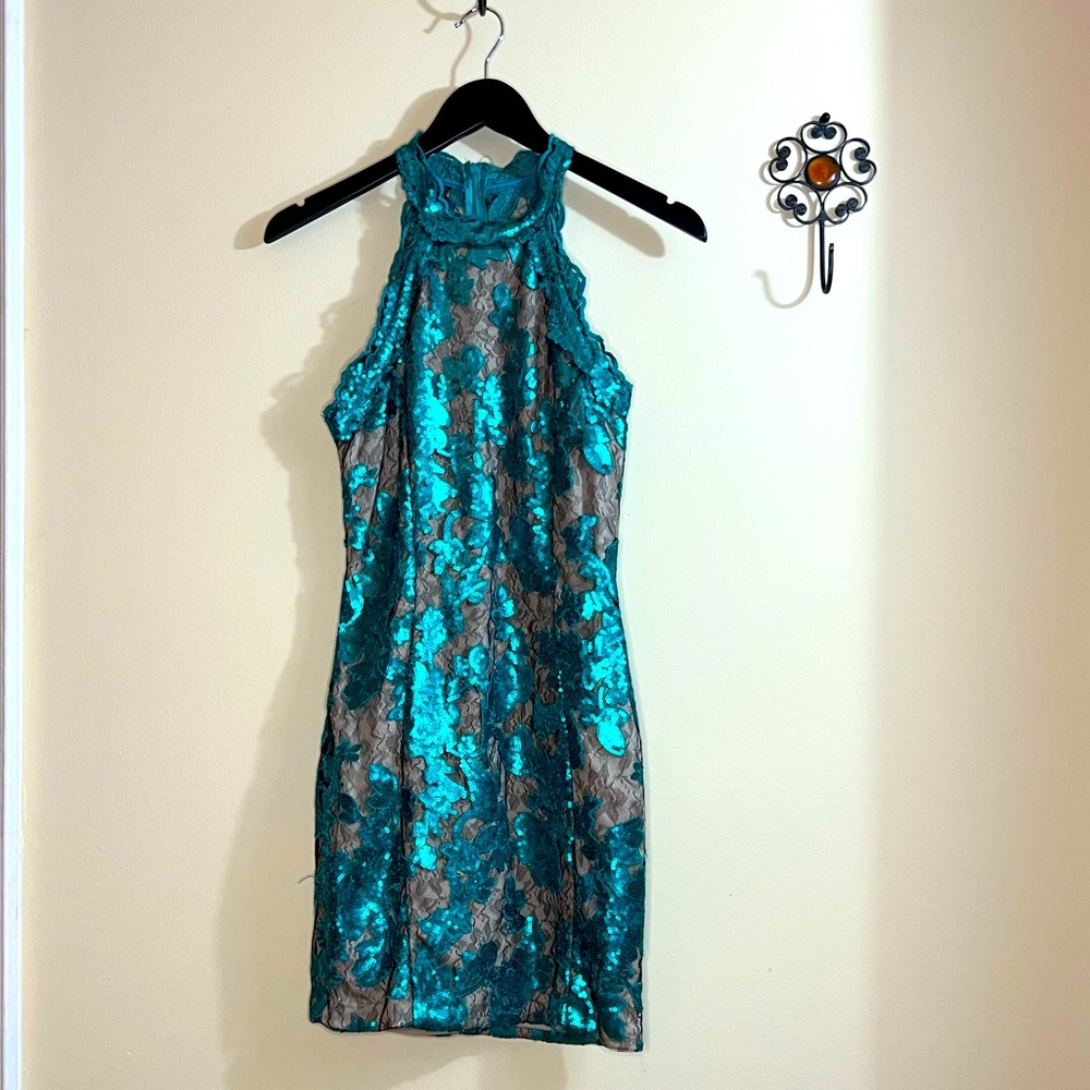 Sequin Green Cocktail Dress